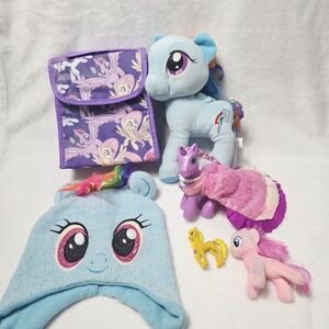 My Little Pony Blue Plush Pony Hat  Lunch Bag and Stuffed Animal Bundle